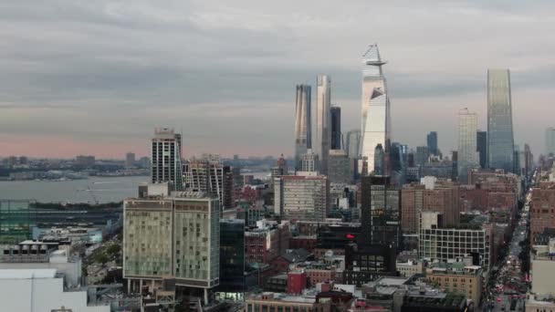 Métro New York Avec Drone Aerial Manhattan New Jersey Sur — Video
