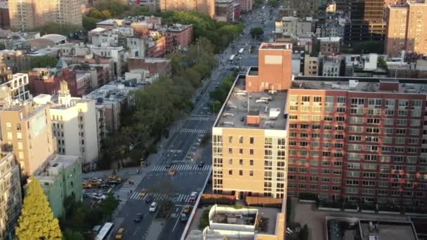 Aerial Bowery Downtown Nyc — Stock video