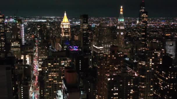 Vue Aérienne Midtown Nyc Nuit — Video