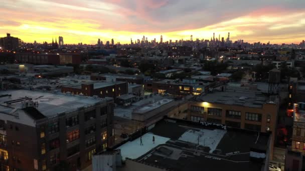 Aerial Dari Bushwick Brooklyn — Stok Video