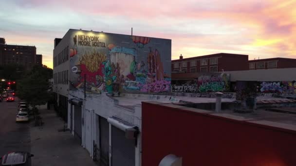 Flygfoto Över Bushwick Brooklyn — Stockvideo