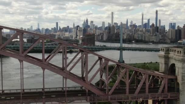 Luftaufnahme Von New York City Der East River — Stockvideo