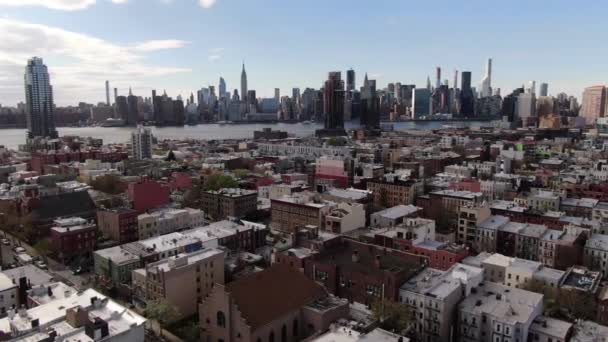 Luchtfoto Van Williamsburg Brooklyn — Stockvideo