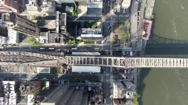 Aerial Queensboro Bridge New York City — Vídeo de Stock
