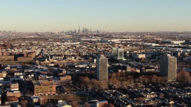 Visão Aérea Bronx Drone Manhattan Tomado Janeiro 2023 Dia Ensolarado — Vídeo de Stock
