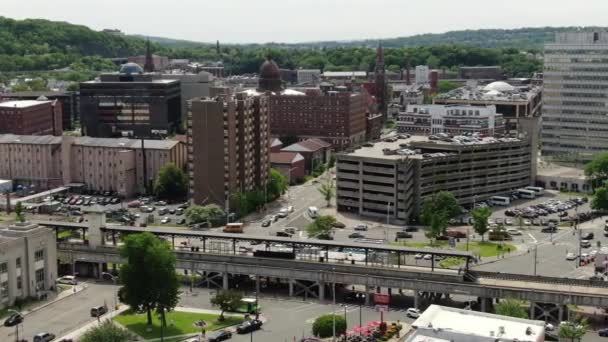 Letecký Pohled Bronx Manhattanský Dron Ukraden Lednu2023 Slunečný Den Velkém — Stock video