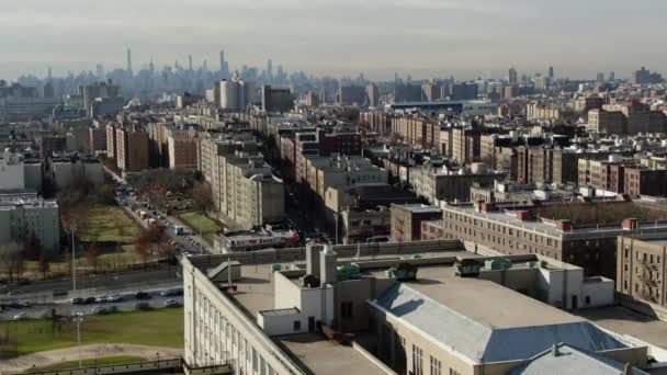 Aerial View Bronx Manhattan Drone Taken January 2023 Sunny Day — Stock Video