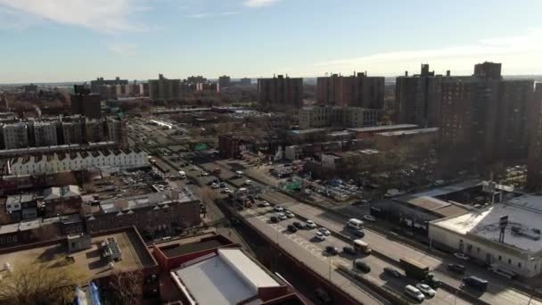 Flygfoto Bronx Och Rotting Drönare Tagen Januari 2023 Solig Dag — Stockvideo
