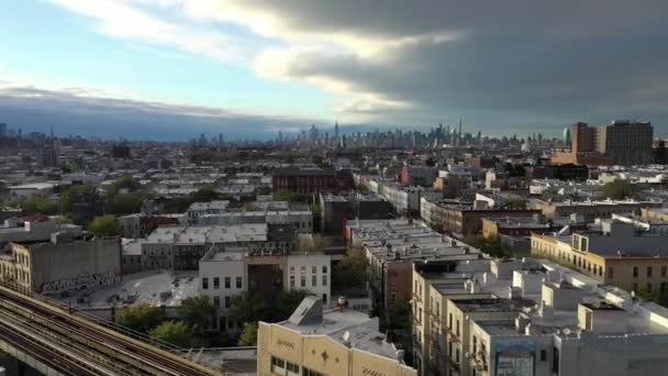 Queens Varierad Stadsdel Nyc Har Många Landmärken Från Ikoniska Flushing — Stockvideo