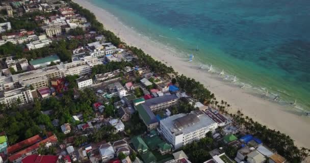 Aerial Boracay Island Shoreline Φιλιππίνες — Αρχείο Βίντεο