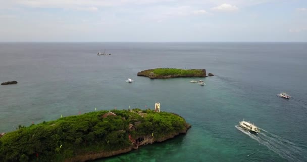 Aérea Crystal Cove Isla Boracay Filipinas — Vídeos de Stock
