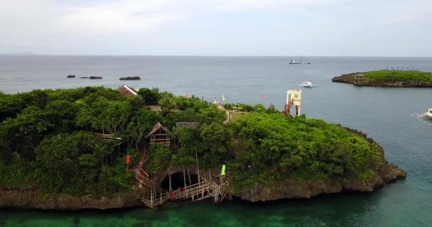 Aérea Crystal Cove Isla Boracay Filipinas — Vídeos de Stock