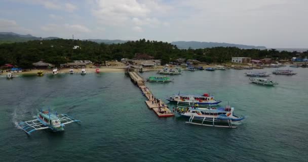 Aérea Catamaranes Boracay Island Filipinas — Vídeos de Stock