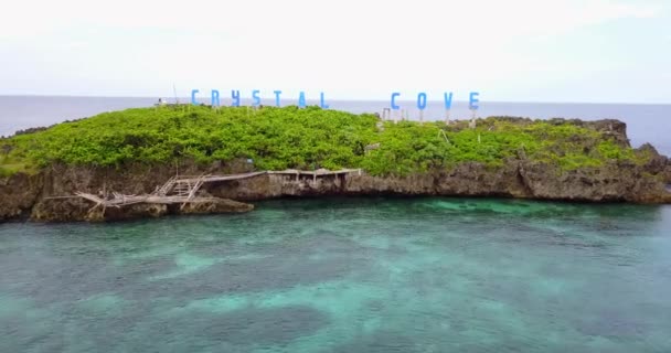 Aerial Crystal Cove Νήσος Boracay Φιλιππίνες — Αρχείο Βίντεο
