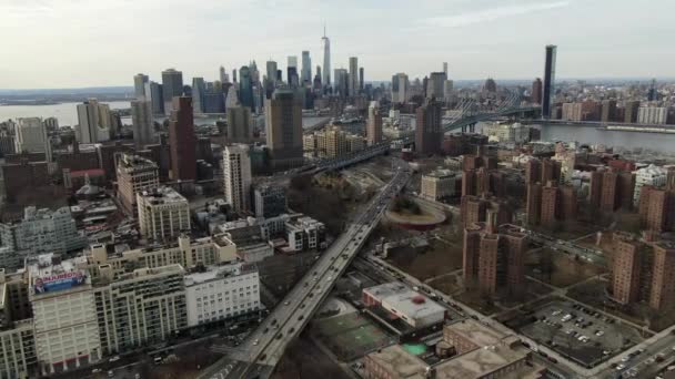Downtown Brooklyn Drone Aéreo — Vídeo de Stock