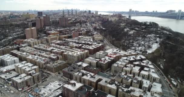 Вид Воздуха Город Инвуд Нью Йорк — стоковое видео