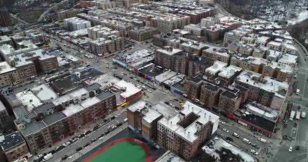 Vista Aérea Cidade Inwood Nyc Vista Cima Para Baixo — Vídeo de Stock