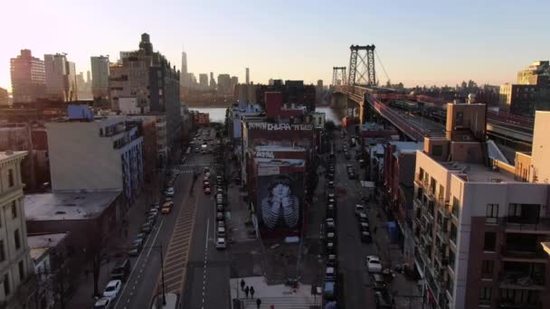 Weylin Williamsburg Bridge Subway — Stockvideo