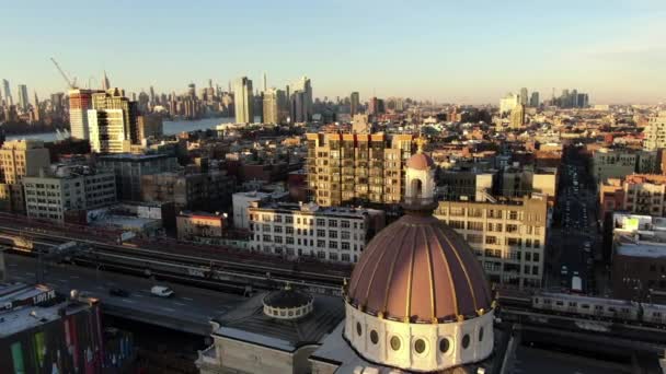 Weylin Williamsburg Bridge Subway — Stockvideo