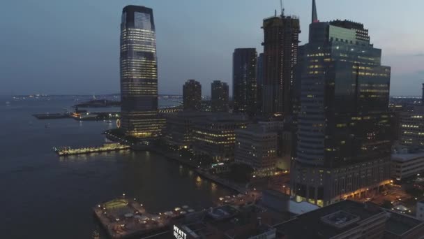 Aerial Footage Jersey City New Jersey — Stock Video