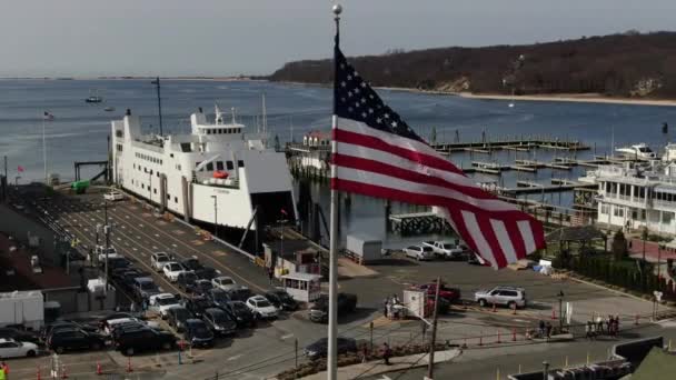 Drone Aéreo Port Jefferson — Vídeo de Stock