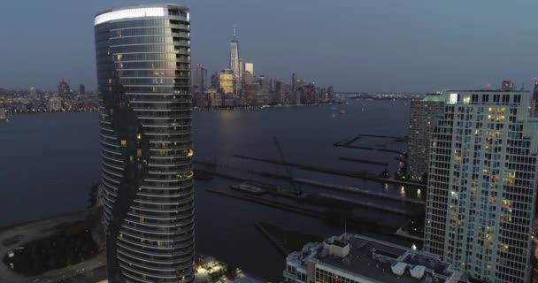 Jersey City Downtown Night — Vídeo de Stock