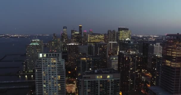 Jersey City Downtown Night — Stockvideo