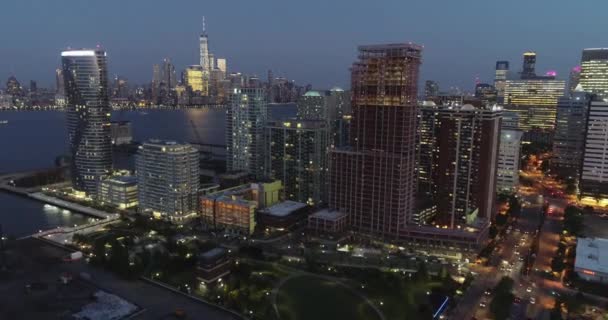 Jersey City Downtown Night — Vídeo de Stock