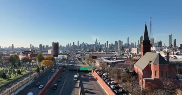 Queens New York Aerial — Vídeos de Stock