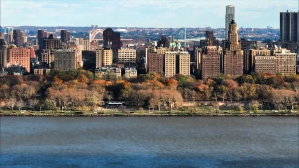 New Jersey Aerial Hudson River — Stock Video