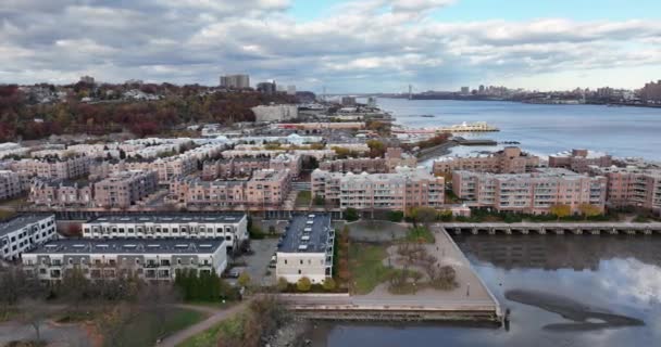 New Jersey Aerial Hudson River — Stock Video