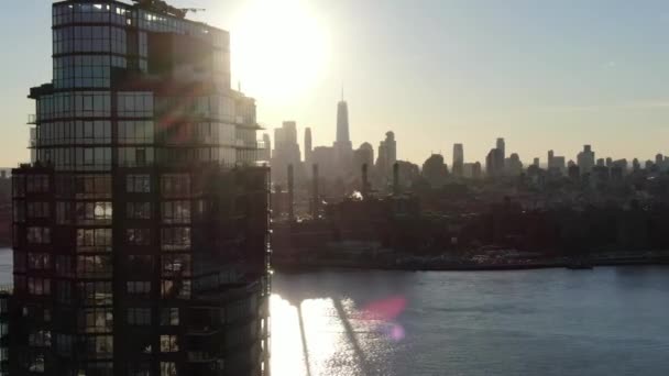Greenpoint Brooklyn Aerial 2021 — Stok Video
