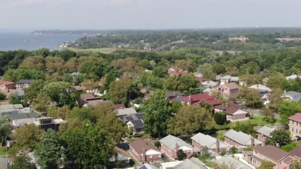 Queens Bayside Nyc Luchtdrone — Stockvideo