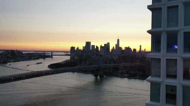 Williamsburg Brooklyn Aerial Drone — Stock video