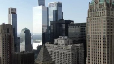 Aerial of the Lower East Side, NYC during the Coronavirus Pandemic in 2020