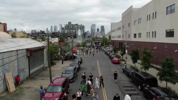 Williamsburg Brooklyn Drone Aéreo — Vídeo de Stock