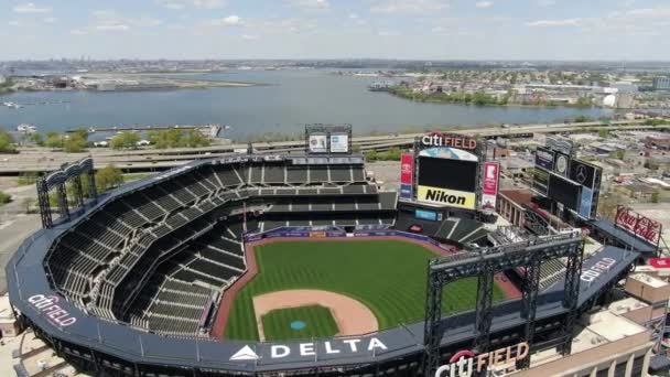 Aerial Citi Field Mets Stadium New York Coronavirus 2020 — 图库视频影像