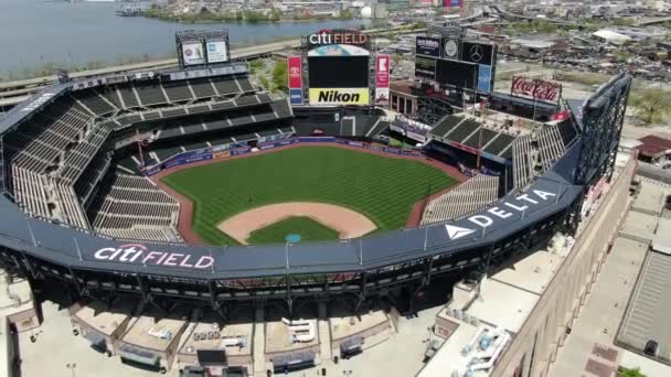 Aerial Citi Field Mets Stadium Νέα Υόρκη Κατά Διάρκεια Του — Αρχείο Βίντεο