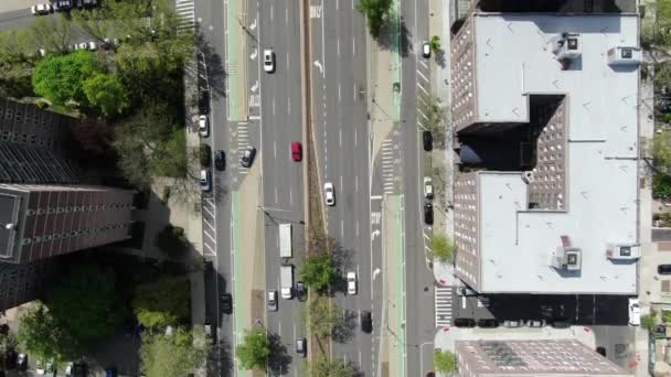 Luchtfoto Van Queens Boulevard Nyc Tijdens Coronavirus 2020 — Stockvideo