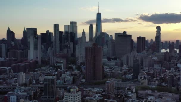 Aerial Lower East Side New York City — стоковое видео