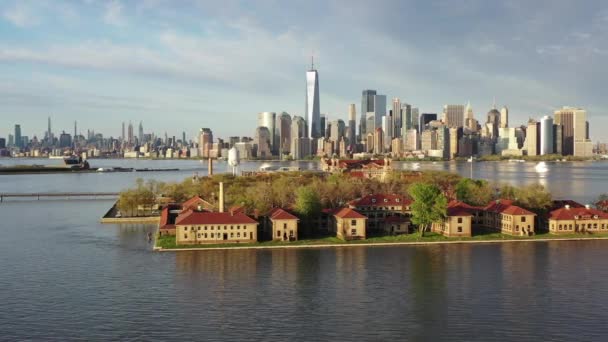 Ellis Island New York Tijdens Coronavirus Mei 2020 — Stockvideo