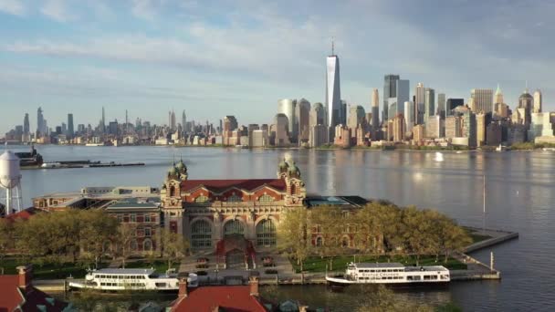 Ellis Island New York Během Coronaviru Květen 2020 — Stock video