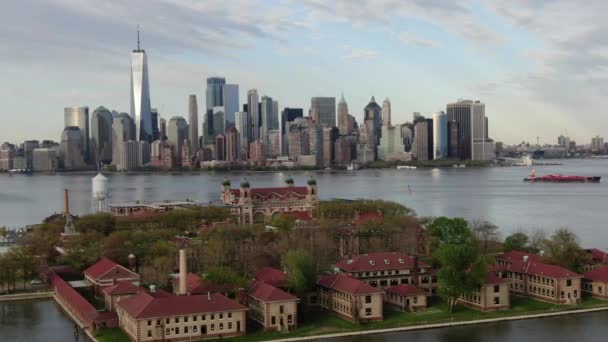 Ellis Island New York Během Coronaviru Květen 2020 — Stock video