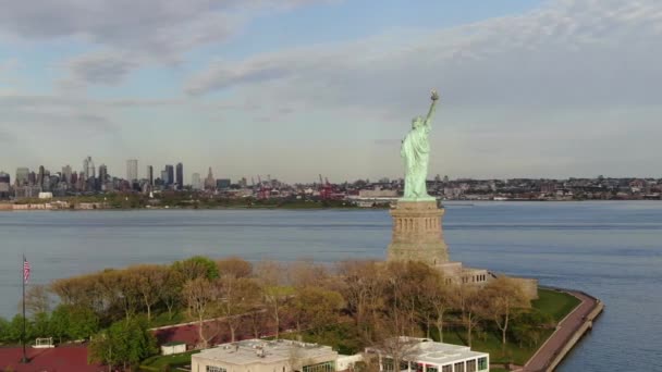Estatua Libertad Nueva York Durante Coronavirus 2020 — Vídeo de stock