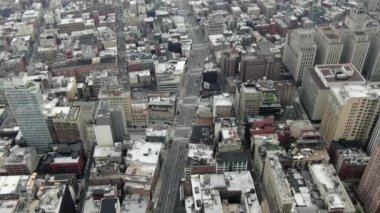 Aerial of the Lower East Side, NYC during the Coronavirus Pandemic in 2020