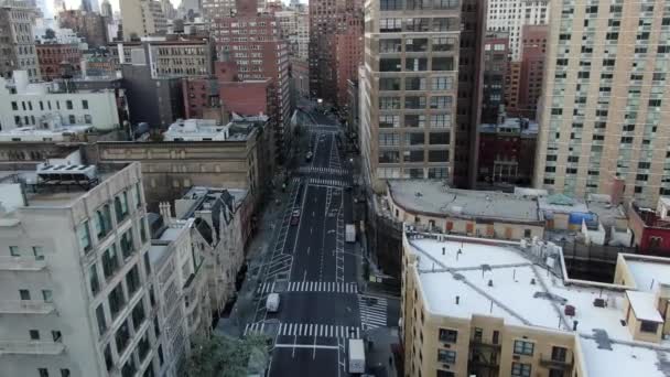 Nyc 2020 Lockdown Aerial Midtown Manhattan Downtown — Video Stock
