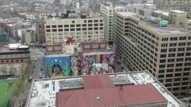 Aerial of Graffiti in Midtown, NYC, 2020