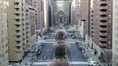 Aerial of Park Avenue, Midtown New York City