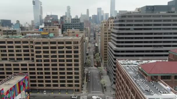 Nyc 2020 Lockdown Aerial Midtown Manhattan Downtown — Vídeo de stock