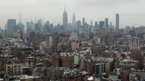 Nyc 2020 Lockdown Aerial Midtown Manhattan Downtown — Vídeos de Stock